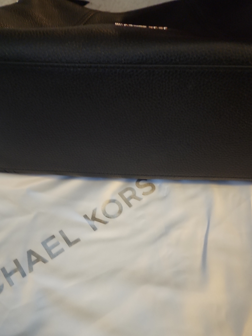 Michael Kors Black Pebble Leather Hobo with Gold Hardware - Picture 3 of 6